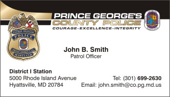 law enforcement business cards